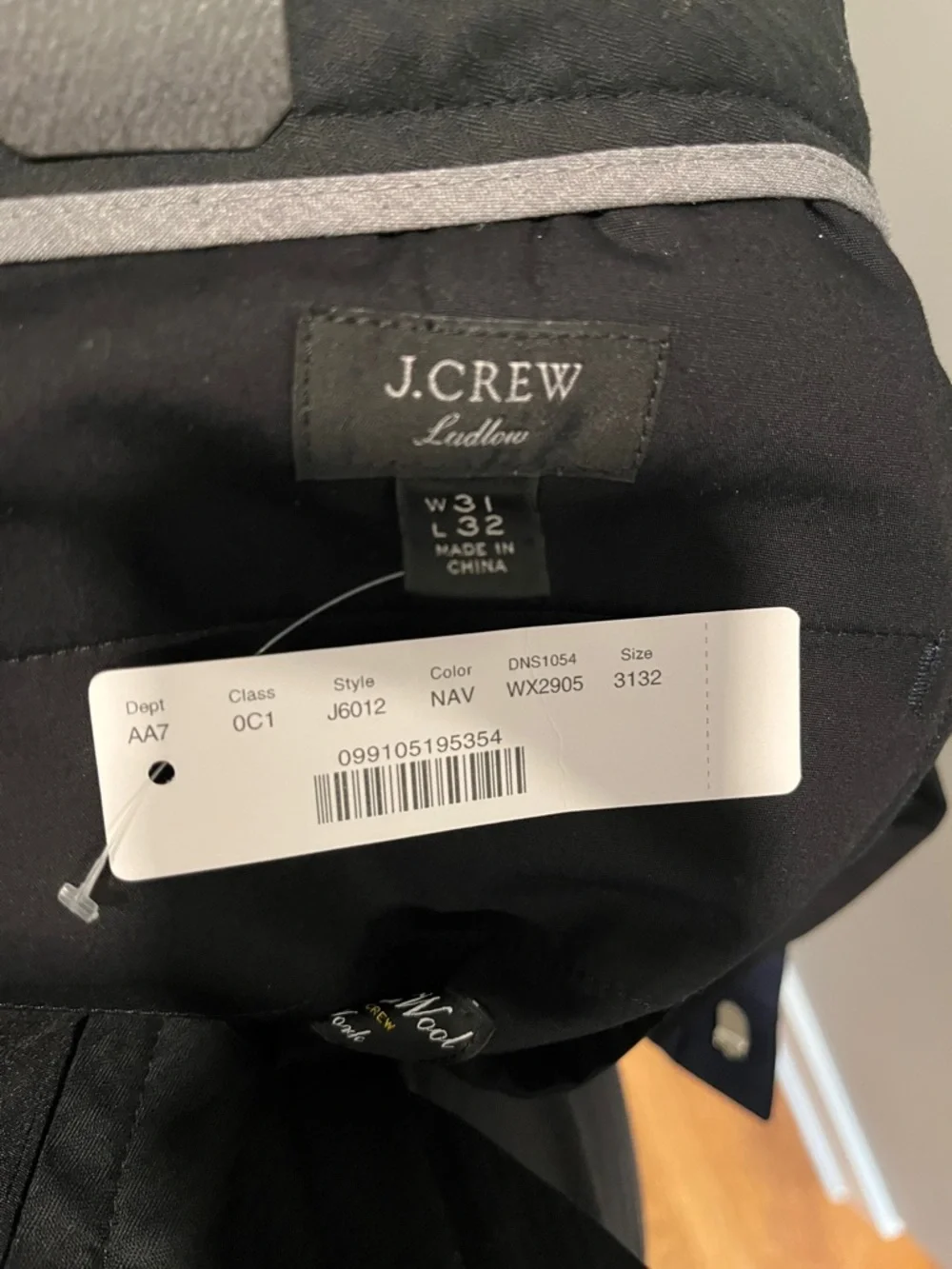 J. Crew Men's Dark Navy Tailored Dress Pants